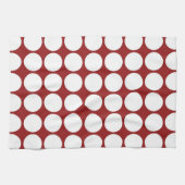 Linge De Cuisine Points blancs sur fond rouge (Horizontal)