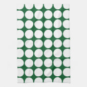 Linge De Cuisine Points blancs sur fond vert (Vertical)