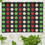 Linge De Cuisine Points blancs verts rouges (Plié)