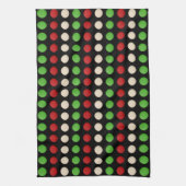 Linge De Cuisine Points blancs verts rouges (Vertical)