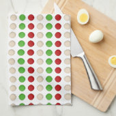 Linge De Cuisine Points blancs verts rouges (Quart Plié)