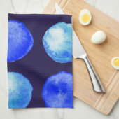 Linge De Cuisine Points bleus Aquarelle tendance Cerulean Indigo (Quart Plié)