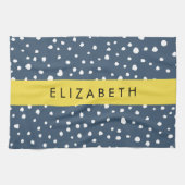 Linge De Cuisine Points Dalmatiens Bleus De La Marine, Spots, Dotés (Horizontal)