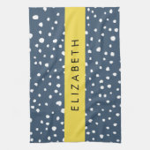 Linge De Cuisine Points Dalmatiens Bleus De La Marine, Spots, Dotés (Vertical)