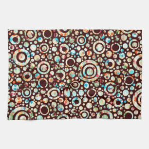 Linge De Cuisine Points de couleur et Motif circulaire + votre text