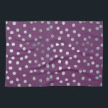 Linge De Cuisine Points de la ville de la Parties scintillant de pr<br><div class="desc">Ce motif est moderne et tendance avec des points de parties scintillant faux argent sur un arrière - plan prune violet.</div>