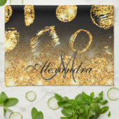 Linge De Cuisine Points de pinceau d'or (Plié)