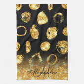 Linge De Cuisine Points de pinceau d'or (Vertical)