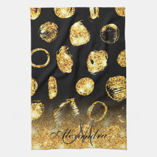 Linge De Cuisine Points de pinceau d'or