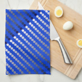 Linge De Cuisine Points de satin - bleu de cobalt et étain (Quart Plié)