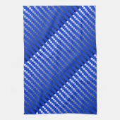 Linge De Cuisine Points de satin - bleu de cobalt et étain (Vertical)