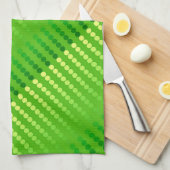 Linge De Cuisine Points de satin - nuances de vert de chaux (Quart Plié)