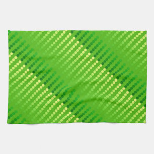 Linge De Cuisine Points de satin - nuances de vert de chaux