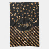 Linge De Cuisine Points et bandes de Parties scintillant d'or (Vertical)