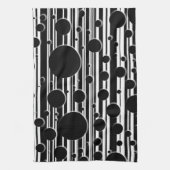 Linge De Cuisine Points et rayures noirs et blancs (Vertical)