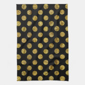 Linge De Cuisine Points fascinants et noirs d'or chic (Vertical)