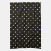 Linge De Cuisine Points fascinants et noirs d'or chic (Vertical)