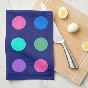Linge De Cuisine Points Géométriques Colorés