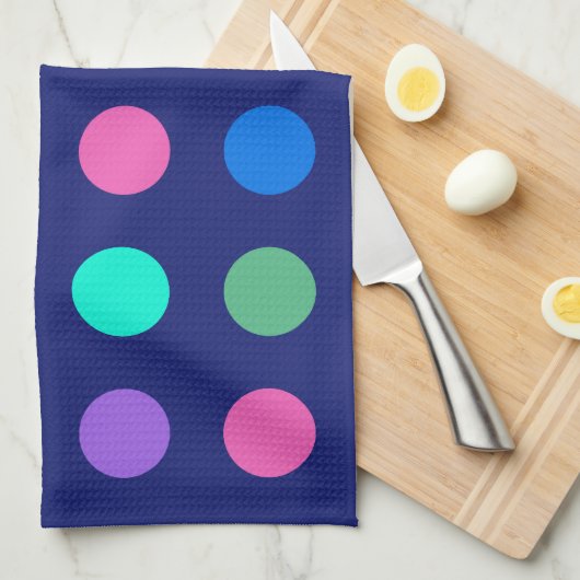 Linge De Cuisine Points Géométriques Colorés (Quart Plié)