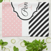 Linge De Cuisine Points mignons et bandes (Plié)