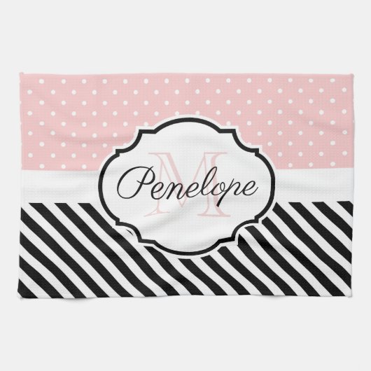 Linge De Cuisine Points mignons et bandes (Horizontal)