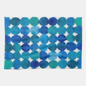 Linge De Cuisine Points motif - bleu et vert. (Horizontal)