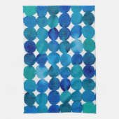 Linge De Cuisine Points motif - bleu et vert. (Vertical)