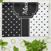 Linge De Cuisine Points noirs et blancs (Plié)