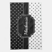 Linge De Cuisine Points noirs et blancs (Vertical)