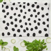 Linge De Cuisine Points posters de animaux Noir Et Blanc Dalmatie (Plié)