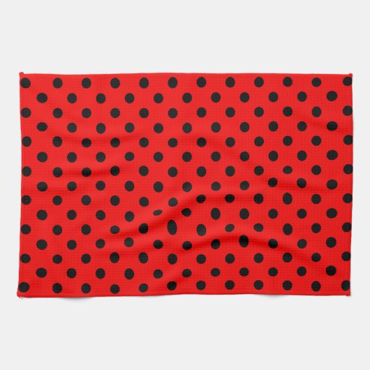 Linge De Cuisine Points rouges et noirs (Horizontal)