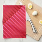 Linge De Cuisine Points satinés - nuances de rouge profond (Quart Plié)