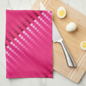 Linge De Cuisine Points satinés - nuances rose fuchsia (Quart Plié)