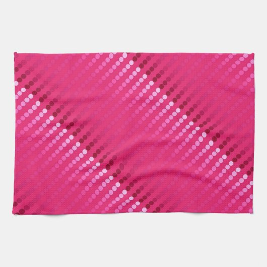 Linge De Cuisine Points satinés - nuances rose fuchsia (Horizontal)