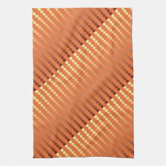 Linge De Cuisine Points satinés - rouille et or (Vertical)