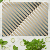 Linge De Cuisine Points satinés - taupe et gris étain (Plié)