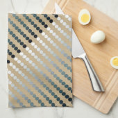 Linge De Cuisine Points satinés - taupe et gris étain (Quart Plié)