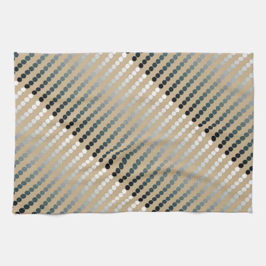 Linge De Cuisine Points satinés - taupe et gris étain (Horizontal)