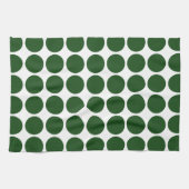 Linge De Cuisine Points verts sur fond blanc (Horizontal)