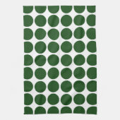 Linge De Cuisine Points verts sur fond blanc (Vertical)