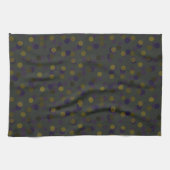 Linge De Cuisine points violets, olive et olive doré (Horizontal)