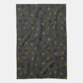 Linge De Cuisine points violets, olive et olive doré (Vertical)