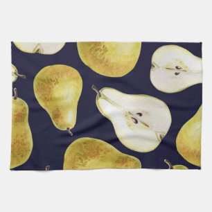 Linge De Cuisine Poire mûre, arrière - plan noir, jardin