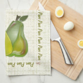 Linge De Cuisine poires 3D (carte de travail) (Quart Plié)