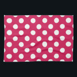 Linge De Cuisine Pois blancs sur cerise<br><div class="desc">Pois blancs sur cerise</div>