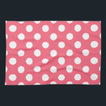 Linge De Cuisine Pois blancs sur corail<br><div class="desc">Pois blancs sur corail</div>
