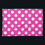 Linge De Cuisine Pois blancs sur fuchsia<br><div class="desc">Pois blancs sur fuchsia</div>
