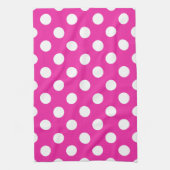 Linge De Cuisine Pois blancs sur fuchsia (Vertical)