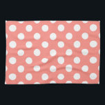 Linge De Cuisine Pois blancs sur la pêche<br><div class="desc">Pois blancs sur la pêche</div>