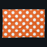 Linge De Cuisine Pois blancs sur orange<br><div class="desc">Pois blancs sur orange</div>